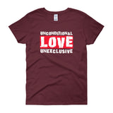 Unconditional Love Unexclusive Family Unity Peace Women's short sleeve t-shirt + House Of HaHa Best Cool Funniest Funny Gifts