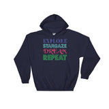 Explore Stargaze Dream Repeat Heavy Hooded Hoodie Sweatshirt + House Of HaHa Best Cool Funniest Funny Gifts