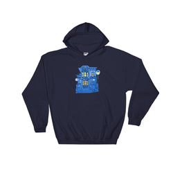 Blue Victorian San Francisco Hooded Sweatshirt by Nathalie Fabri + House Of HaHa Best Cool Funniest Funny Gifts