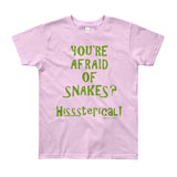 You're Afraid of Snakes? Funny Herpetology Herper Youth Short Sleeve T-Shirt - Made in USA + House Of HaHa Best Cool Funniest Funny Gifts