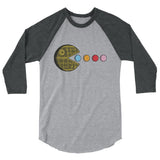 PAC-MOON Death Star Pac-Man Mashup 3/4 sleeve raglan shirt by Aaron Gardy + House Of HaHa Best Cool Funniest Funny Gifts