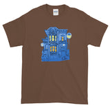Blue Victorian San Francisco Short-Sleeve T-Shirt by Nathalie Fabri + House Of HaHa Best Cool Funniest Funny Gifts