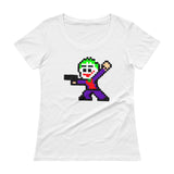 Joker Perler Art Ladies' Scoopneck T-Shirt by Silva Linings + House Of HaHa Best Cool Funniest Funny Gifts