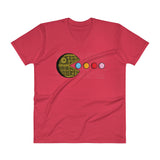 PAC-MOON Death Star Pac-Man Mashup Men's V-Neck T-Shirt by Aaron Gardy + House Of HaHa Best Cool Funniest Funny Gifts