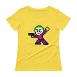 Joker Perler Art Ladies' Scoopneck T-Shirt by Silva Linings + House Of HaHa Best Cool Funniest Funny Gifts