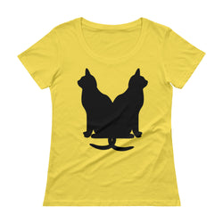 Black Cats Lucky Corset Ladies' Scoopneck T-Shirt + House Of HaHa Best Cool Funniest Funny Gifts