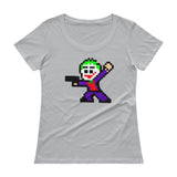 Joker Perler Art Ladies' Scoopneck T-Shirt by Silva Linings + House Of HaHa Best Cool Funniest Funny Gifts