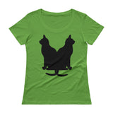 Black Cats Lucky Corset Ladies' Scoopneck T-Shirt + House Of HaHa Best Cool Funniest Funny Gifts