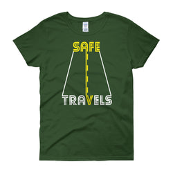 Safe Travels Vacation Road Trip Highway Driving Women's short sleeve t-shirt + House Of HaHa Best Cool Funniest Funny Gifts