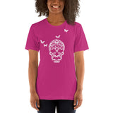 Skull Made of Butterflies Short-Sleeve Unisex Butterfly T-Shirt for Women and Men + House Of HaHa Best Cool Funniest Funny Gifts