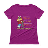 Barbrabarian Ladies' Scoopneck T-Shirt + House Of HaHa Best Cool Funniest Funny Gifts