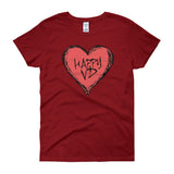 Happy VD Valentines Day Heart STD Holiday Humor  Women's Short Sleeve T-Shirt + House Of HaHa Best Cool Funniest Funny Gifts