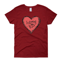 Happy VD Valentines Day Heart STD Holiday Humor  Women's Short Sleeve T-Shirt + House Of HaHa Best Cool Funniest Funny Gifts