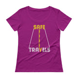 Safe Travels Vacation Road Trip Highway Driving Ladies' Scoopneck T-Shirt + House Of HaHa Best Cool Funniest Funny Gifts