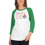 Cupcakes the Friends You Bake Yourself Raglan Shirt + House Of HaHa Best Cool Funniest Funny Gifts