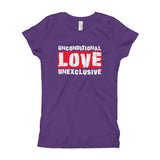 Unconditional Love Unexclusive Family Unity Peace Girl's Princess T-Shirt + House Of HaHa Best Cool Funniest Funny Gifts