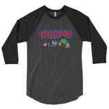 Eggcelsior! Marvel's Avengers Stan Lee Parody Excelsior 3/4 Sleeve Raglan Baseball Tee Shirt + House Of HaHa Best Cool Funniest Funny Gifts