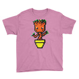 Baby Groot Perler Art Youth Short Sleeve T-Shirt by Aubrey Silva + House Of HaHa Best Cool Funniest Funny Gifts