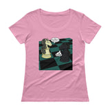 White Knight Dark Knight Batman Chess Match Pun Parody Ladies' Scoopneck T-Shirt + House Of HaHa Best Cool Funniest Funny Gifts