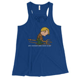 Why's Everybody Always Picking On Me? Aquaman Charlie Brown Mash-Up Women's Flowy Racerback Tank Top - House Of HaHa