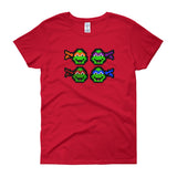Ninja Turtles Perler Art Women's Short Sleeve T-Shirt by Aubrey Silva + House Of HaHa Best Cool Funniest Funny Gifts