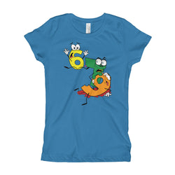 Why was 6 Afraid of 7 Seven Ate Nine Cute Zombie Pun Girl's T-Shirt + House Of HaHa Best Cool Funniest Funny Gifts