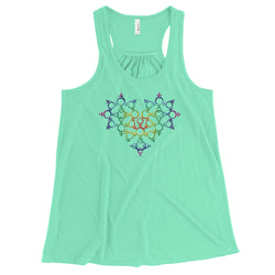 Rainbow Female Gender Venus Symbol Heart Love Unity Women's Flowy Racerback Tank + House Of HaHa Best Cool Funniest Funny Gifts