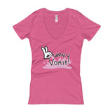 Bunny Vomit Logo Women's V-Neck T-Shirt - House Of HaHa