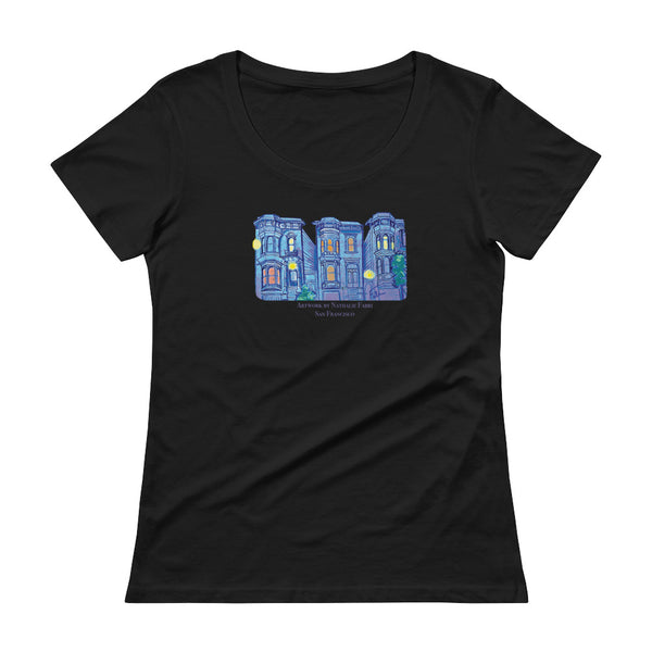 My Three Loves San Francisco Ladies' Scoopneck T-Shirt by Nathalie Fabri + House Of HaHa Best Cool Funniest Funny Gifts