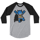 Batman Perler Art 3/4 Sleeve Raglan Shirt by Silva Linings + House Of HaHa Best Cool Funniest Funny Gifts