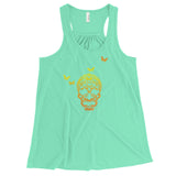 Butterfly Skull Women's Flowy Racerback Ladies' Tank Top - House Of HaHa