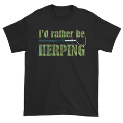 I'd Rather Be Herping Herpetology Snake Lover Herper Men's Short Sleeve T-Shirt + House Of HaHa Best Cool Funniest Funny Gifts