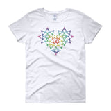 Rainbow Female Gender Venus Symbol Heart Love Unity Women's Short Sleeve T-shirt + House Of HaHa Best Cool Funniest Funny Gifts