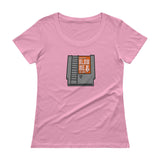 Super Blow Me Nintendo Cartridge Parody Ladies' Scoopneck T-Shirt + House Of HaHa Best Cool Funniest Funny Gifts