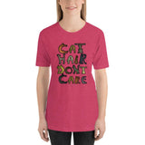 Cat Hair Don't Care Kitty Lover Short-Sleeve Unisex T-Shirt + House Of HaHa Best Cool Funniest Funny Gifts