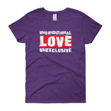 Unconditional Love Unexclusive Family Unity Peace Women's short sleeve t-shirt + House Of HaHa Best Cool Funniest Funny Gifts