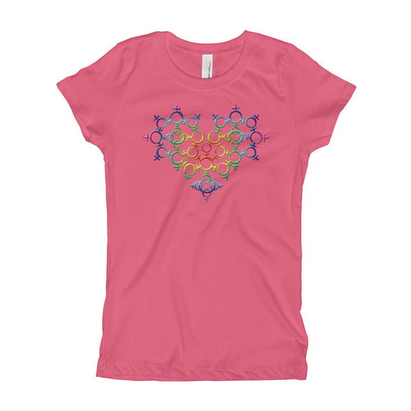Rainbow Female Gender Venus Symbol Heart Love Unity Girl's Princess T-Shirt + House Of HaHa Best Cool Funniest Funny Gifts