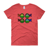 Ninja Turtles Perler Art Women's Short Sleeve T-Shirt by Aubrey Silva + House Of HaHa Best Cool Funniest Funny Gifts