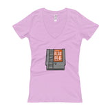 Super Blow Me Nintendo Cartridge Advice Parody Women's V-Neck T-shirt + House Of HaHa Best Cool Funniest Funny Gifts