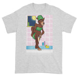 Werewolf Shaving in the Shower Men's Short Sleeve T-Shirt + House Of HaHa Best Cool Funniest Funny Gifts