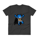 Batman Perler Art V-Neck T-Shirt by Silva Linings + House Of HaHa Best Cool Funniest Funny Gifts
