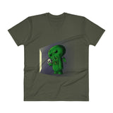 Midnight Snack Chibi Cthulhu Men's V-Neck T-Shirt + House Of HaHa Best Cool Funniest Funny Gifts