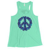 Puzzle Peace Sign Autism Spectrum Asperger Awareness Women's Flowy Racerback Tank + House Of HaHa Best Cool Funniest Funny Gifts