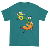 Why was 6 Afraid of 7 Seven Ate Nine Cute Zombie Pun Short sleeve t-shirt + House Of HaHa Best Cool Funniest Funny Gifts