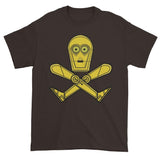 Droid Skull Crossbones Star Wars Pirate Rebels C3PO Parody Short Sleeve T-Shirt - House Of HaHa