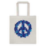 Puzzle Peace Sign Autism Spectrum Asperger Awareness Double Sided Print Tote Bag + House Of HaHa Best Cool Funniest Funny Gifts
