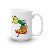 Why was 6 Afraid of 7 Seven Ate Nine Cute Zombie Pun Mug + House Of HaHa Best Cool Funniest Funny Gifts