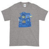 Blue Victorian San Francisco Short-Sleeve T-Shirt by Nathalie Fabri + House Of HaHa Best Cool Funniest Funny Gifts