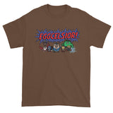 Eggcelsior! Marvel's Avengers Stan Lee Parody Portrait Excelsior Men's Short Sleeve T-Shirt + House Of HaHa Best Cool Funniest Funny Gifts