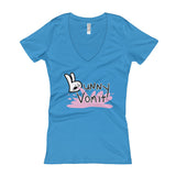 Bunny Vomit Logo Women's V-Neck T-Shirt - House Of HaHa